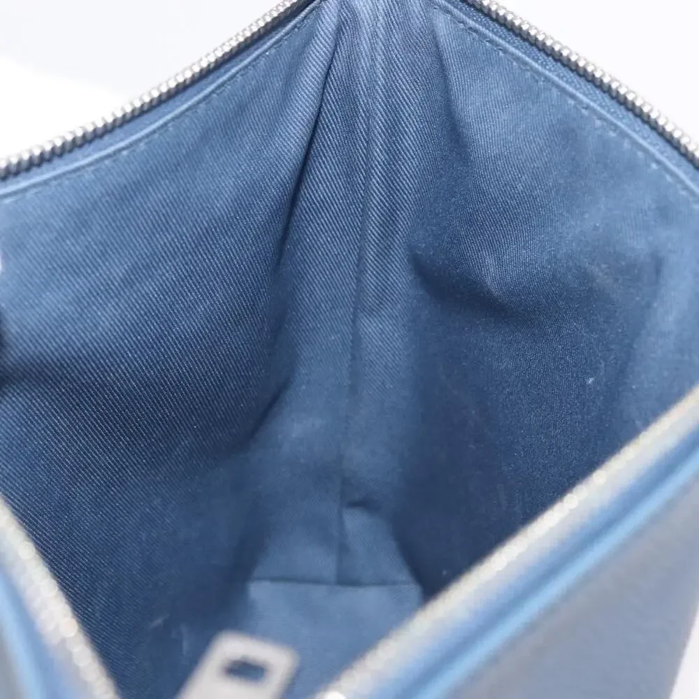 Louis Vuitton Leather Takeoff Pouch Blue